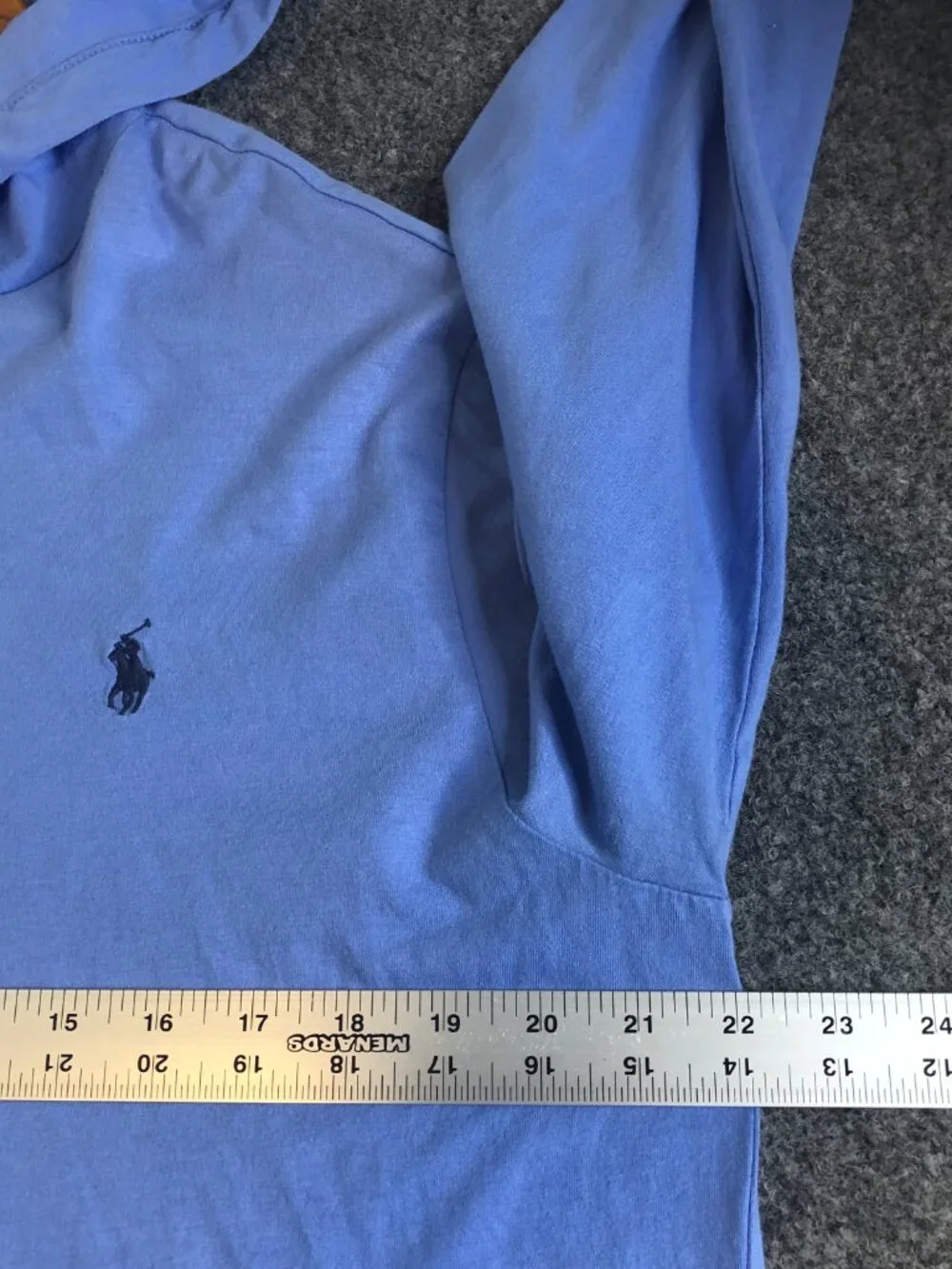 Polo Ralph Lauren Hooded Shirt Mens Large Blue Tshirt Knit Pullover Long Sleeve
